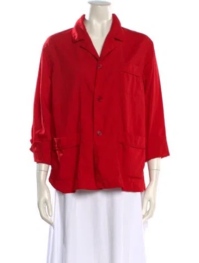 Pre-owned Comme Des Garçons Girl Three-quarter Sleeve Blouse In Red