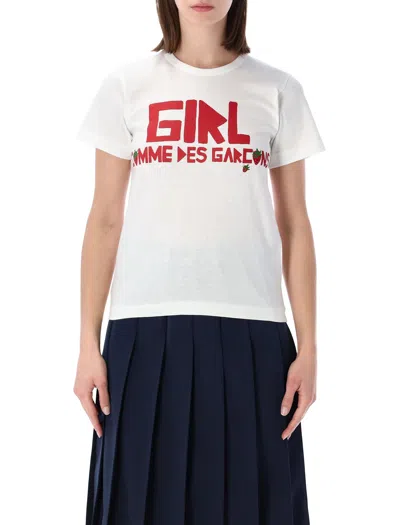 Comme Des Garcons Girl Tshirt Print In White
