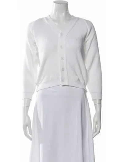 Pre-owned Comme Des Garçons Girl V-neck Sweater In White