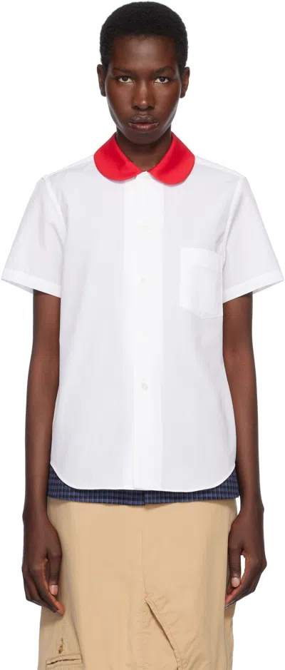 Comme Des Garcons Girl White Cotton Broad Shirt