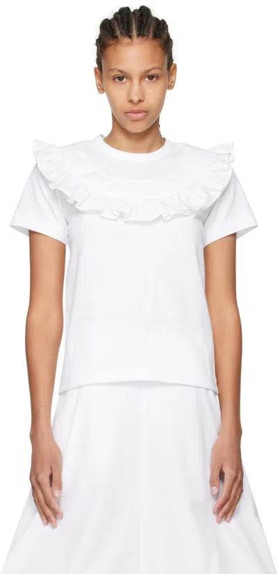 Comme Des Garcons Girl White Ruffled T-shirt In 1 White