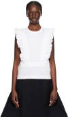 COMME DES GARCONS GIRL WHITE RUFFLED TANK TOP