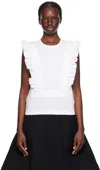 Comme Des Garcons Girl White Ruffled Tank Top In 1 White