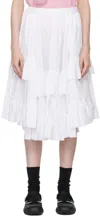 COMME DES GARCONS GIRL WHITE TIERED MIDI SKIRT