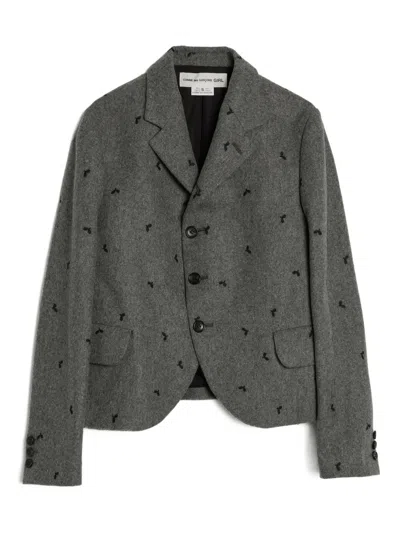 Comme Des Garcons Girl Wool Blazer In Gray