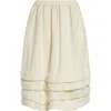 Comme Des Garcons Girl Comme Des Garçons Girl Wool Blend Felt Tiered Skirt In Neutral