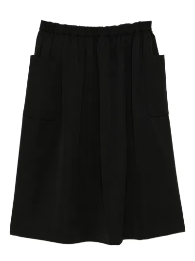 Comme Des Garcons Girl Wool Elastic Skirt In Black