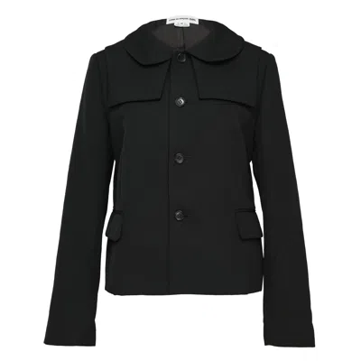 Comme Des Garcons Girl Wool Gabardine Jacket In Black
