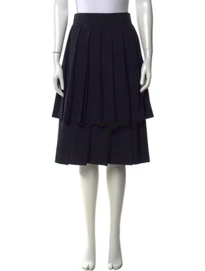 Pre-owned Comme Des Garçons Girl Wool Midi Length Skirt In Black