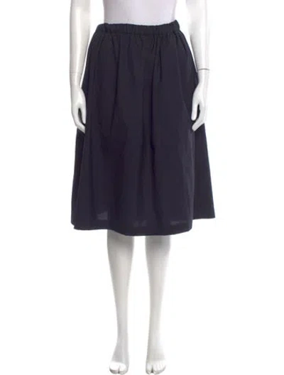 Pre-owned Comme Des Garçons Girl Wool Midi Length Skirt In Blue