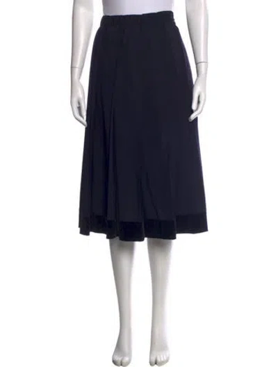 Pre-owned Comme Des Garçons Girl Wool Midi Length Skirt In Blue