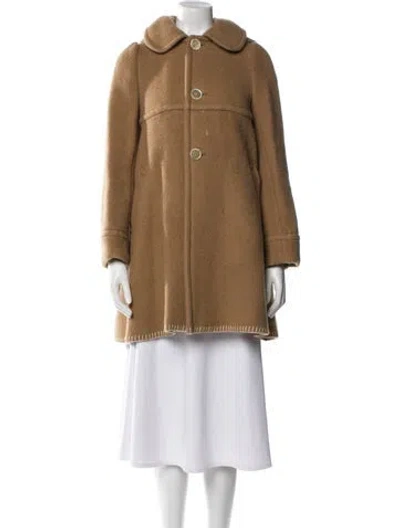 Pre-owned Comme Des Garçons Girl Wool Peacoat In Brown