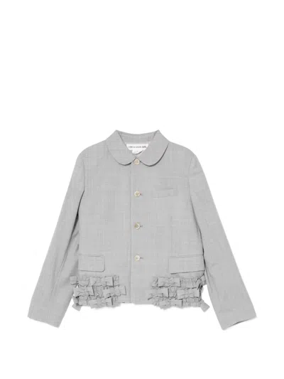 Comme Des Garcons Girl Wool Tropical Colour Stripe Jacket In Gray