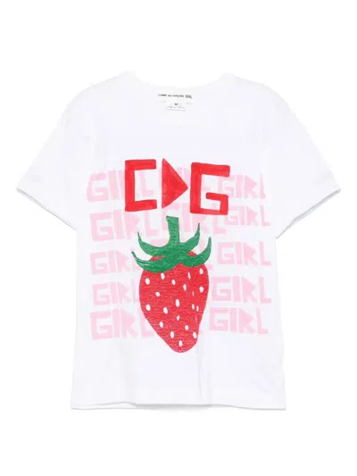 y*m様 コムデギャルソンガールbrett westfall Tシャツ Comme Des Garcons Girl X Brett Westfall Cotton T-shirt In White