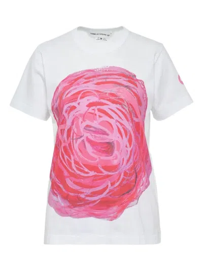 Comme Des Garcons Girl X Mao Yoshino Floral-print T-shirt In White