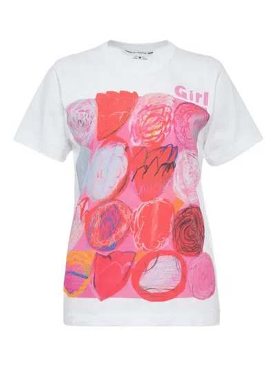 Comme Des Garcons Girl X Mao Yoshino T-shirt In White