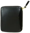Comme Des Garçons Glossy Wallet With Monoprint Inside In Black