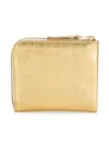 Comme Des Garçons Gold And Silver L-shape Zip Wallet In Metallic