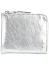 Comme Des Garçons Gold And Silver L-shape Zip Wallet In Silver