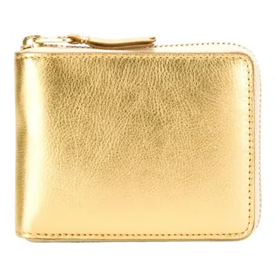Comme Des Garçons Gold And Silver U Zip Wallet In Black
