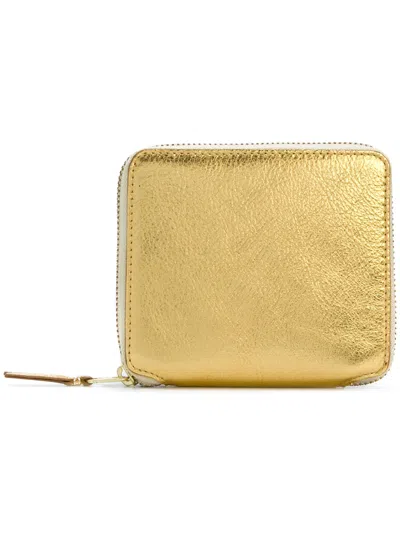 Comme Des Garçons Gold And Silver Wallet In Animal Print