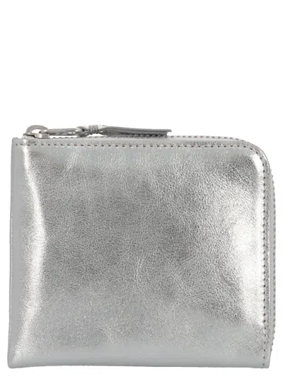 Comme Des Garçons Gold Line Wallet In Silver