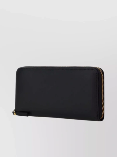 Comme Des Garçons Gold-tone Accents Leather Wallet In Black