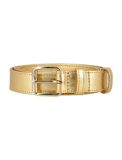 Comme Des Garçons Golden Logo Buckle Belt