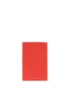 Comme Des Garçons Grained Leather Wallet In Rot
