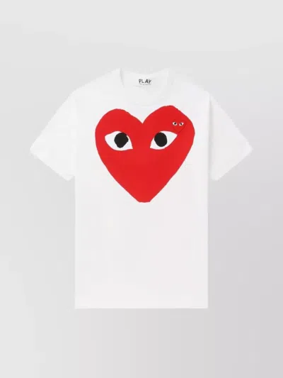 Comme Des Garçons Graphic Logo Print Crew Neck T-shirt In White