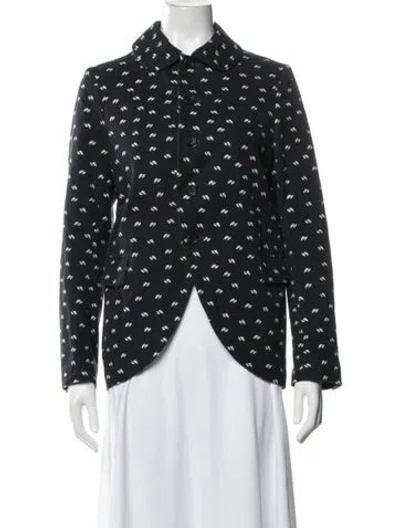 Pre-owned Comme Des Garçons Graphic Print Blazer In Blue