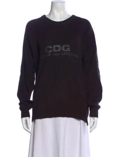 Pre-owned Comme Des Garçons Graphic Print Crew Neck Sweater In Black