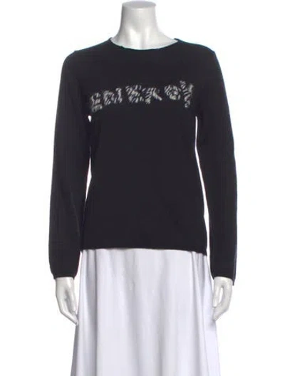 Pre-owned Comme Des Garçons Graphic Print Crew Neck Sweater In Black