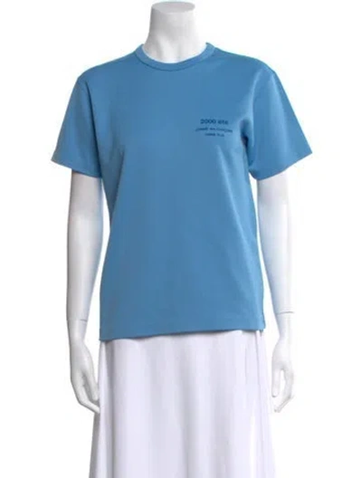 Pre-owned Comme Des Garçons Graphic Print Crew Neck T-shirt In Blue