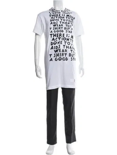Pre-owned Comme Des Garçons Graphic Print Crew Neck T-shirt In Blue