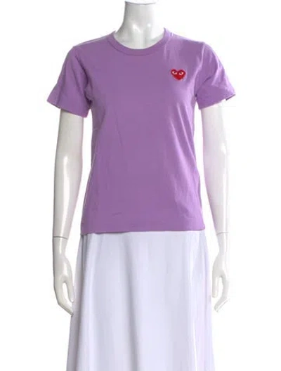 Pre-owned Comme Des Garçons Graphic Print Crew Neck T-shirt In Purple