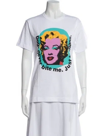 Pre-owned Comme Des Garçons Graphic Print Crew Neck T-shirt W/ Tags In White