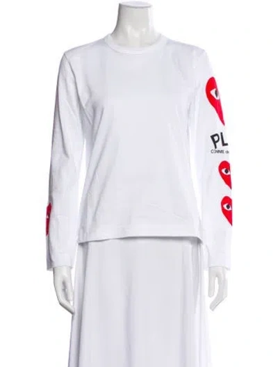 Pre-owned Comme Des Garçons Graphic Print Crew Neck T-shirt In White