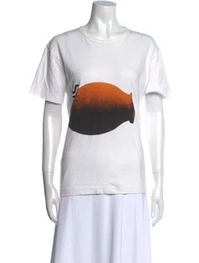 Pre-owned Comme Des Garçons Graphic Print Crew Neck T-shirt In White