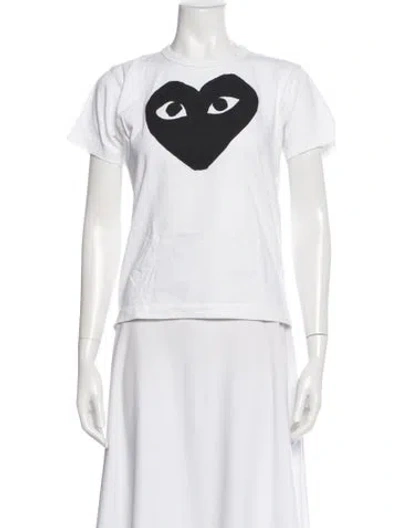 Pre-owned Comme Des Garçons Graphic Print Crew Neck T-shirt In White