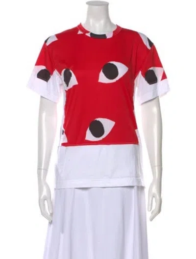 Pre-owned Comme Des Garçons Graphic Print Crew Neck T-shirt In White