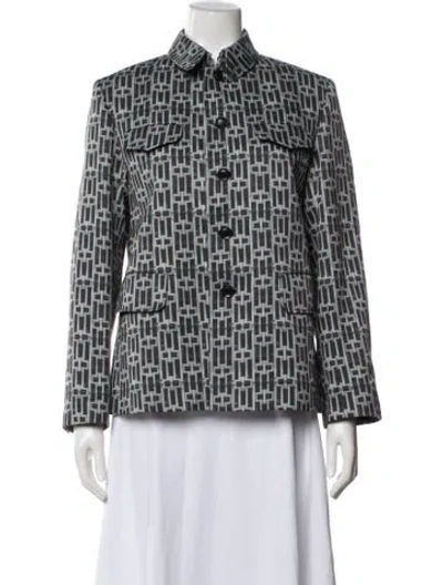 Pre-owned Comme Des Garçons Graphic Print Jacket In Gray