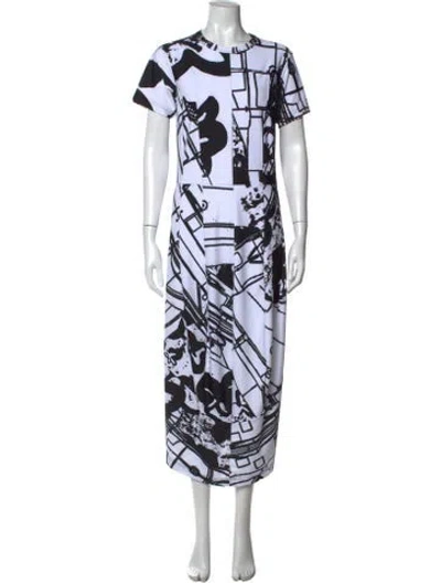 Pre-owned Comme Des Garçons Graphic Print Long Dress In Multicolor