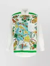 Comme Des Garçons Patterned Cotton Poplin Shirt With Contrast Details In Multi