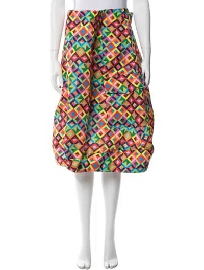 Pre-owned Comme Des Garçons Graphic Print Midi Length Skirt In Multicolor