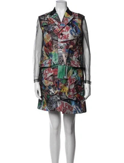 Pre-owned Comme Des Garçons Graphic Print Mini Dress In Multi