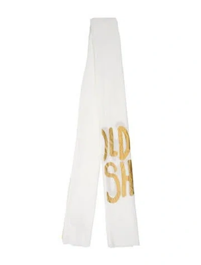 Pre-owned Comme Des Garçons Graphic Print Scarf In White