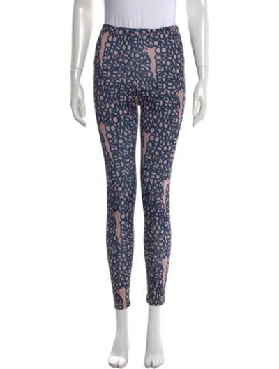 Pre-owned Comme Des Garçons Graphic Print Skinny Leg Pants In Blue