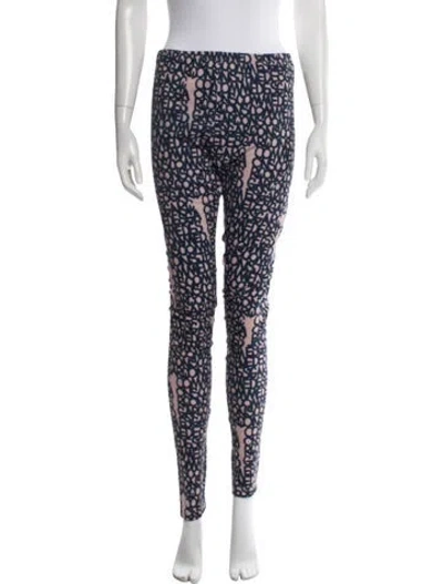 Pre-owned Comme Des Garçons Graphic Print Skinny Leg Pants In Pink