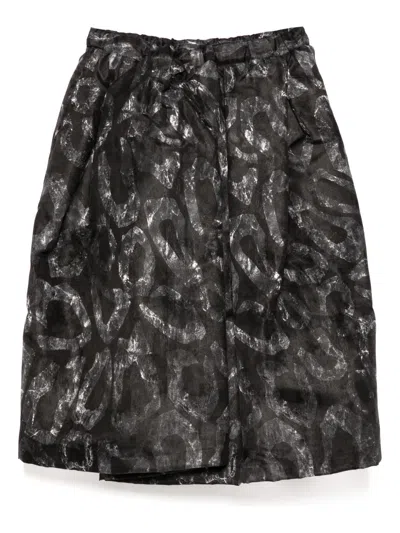 Comme Des Garçons Graphic-print Skirt In Black